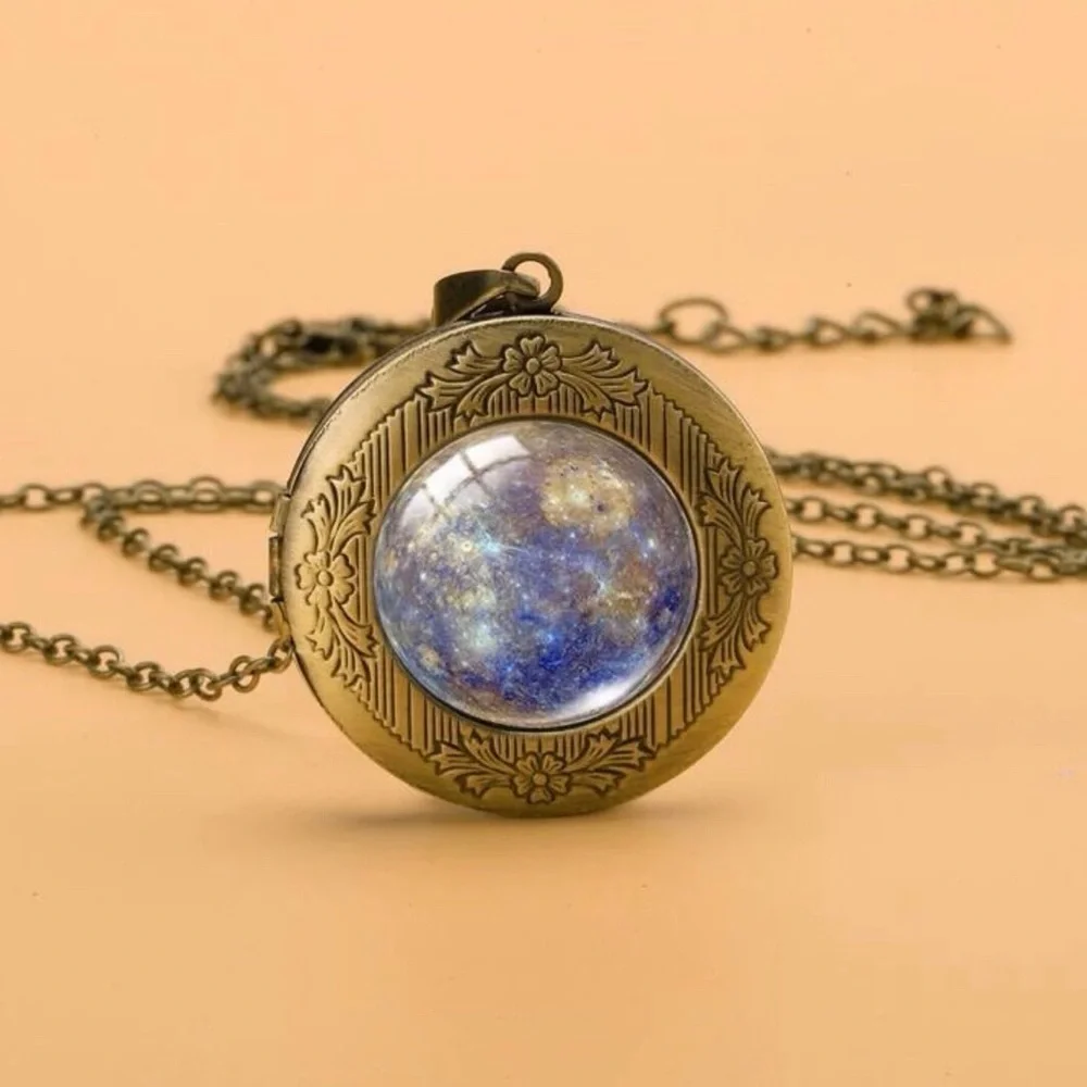 𝅺planet‎ Mercury Locket Necklace. New